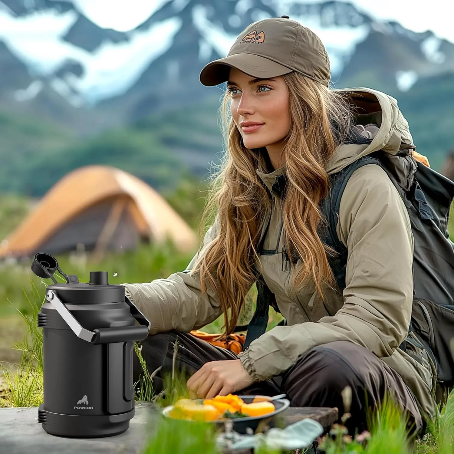 1 Gallon Insulated Water Bottle for Sports: 2-in-1 Straw Spout Lid, Dual Handle, Leakproof, Keep Cold 48H, 128oz Stainless Steel Water Jug for Outdoors, Hiking, Cycling, Camping, Fishing (Forest)
