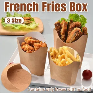 100pcs Kraft Paper Popcorn Box Folding Baking Box Party Snack Treat Container