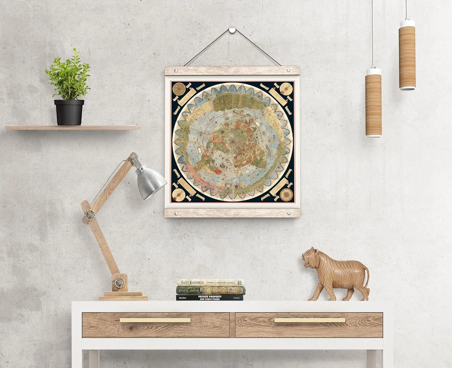 1587 Urbano Monte Map - World Map for Wall - Unframed Flat Earth Map of the World - Historic Globe Model Poster - Cartophiles Map Lovers Gifts (16"x16")