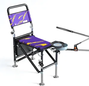 16-Position Recliner Fishing Chair w/Rod Holder - Foldable Ice/Camping Chair, 5-Way Backrest & 7.05lb Carbon Steel Frame, 900D Oxford Fabric w/Tool Kit & Backpack for Lawn/Patio (Backpack Set)