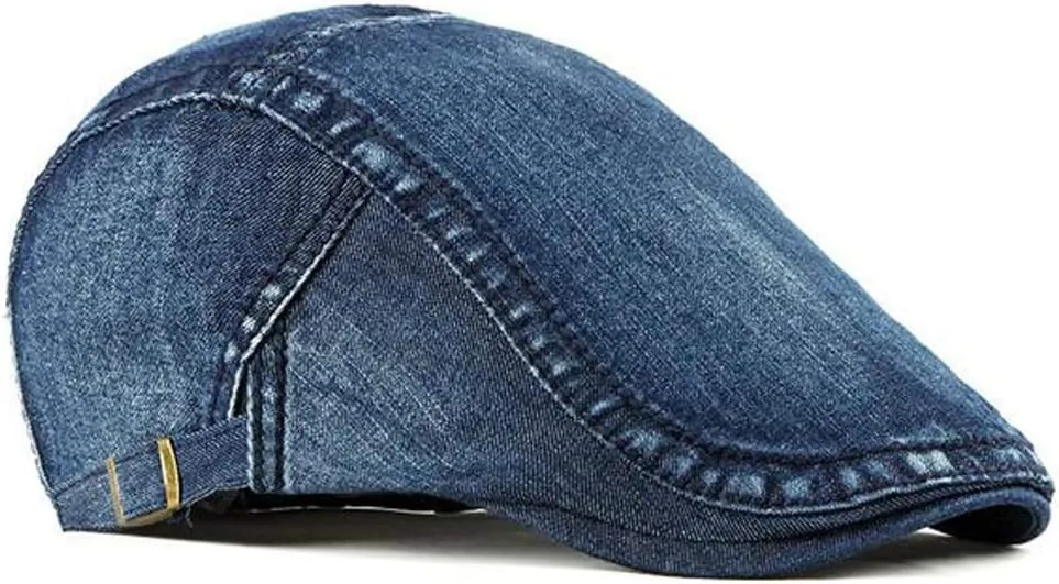 2 Pack Mens Denim Cotton Newsboy Cap Ivy Gatsby Driving Hunting Cabbie Hats