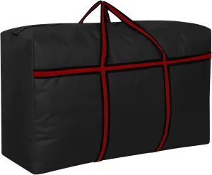 219L/58Gall Extra Large Moving Storage Bag Foldable Duffle Bag Storage Totes for Clothes Moving Supplies Space Saving Storage Bag for College Moving Traveling Black (42x13x24Inch)