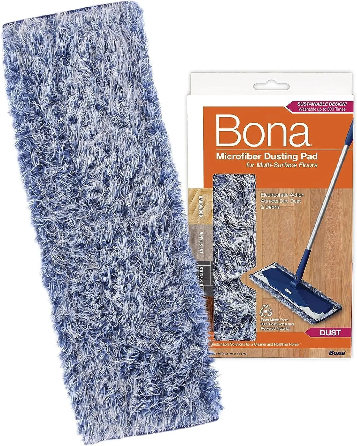 3 Pack Bona Dusting Pad | Designed on Hardwood, Stone, Tile and Laminated Floors | 4" W x 15" L…