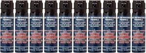 4 oz. Splatter Stream Pepper Spray for Self Defense - Maximum Police Strength 10% OC Formula, Emergency Personal Protection, Flip Top Safety for Quick and Accurate Aim