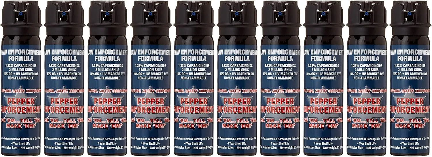 4 oz. Splatter Stream Pepper Spray for Self Defense - Maximum Police Strength 10% OC Formula, Emergency Personal Protection, Flip Top Safety for Quick and Accurate Aim