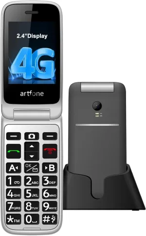 4G Cell Phone for Seniors丨Flip Phone Unlocked with 2.4" LCD丨SOS Button丨Time Reporting丨Speed Dial丨Big Buttons Dumbphone丨Loud Speaker丨FM Radio丨Charging Dock丨Easy-to-Use丨USB-C,T-Mobile - Grey