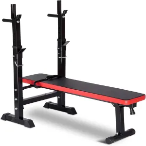 Adjustable Weight Bench Multifunction Fitness Bench Dumbbell Bench for Home Gym Fitness Full Body Workout Foldable Sit-ups Squat Rack Stand Barbell Rack