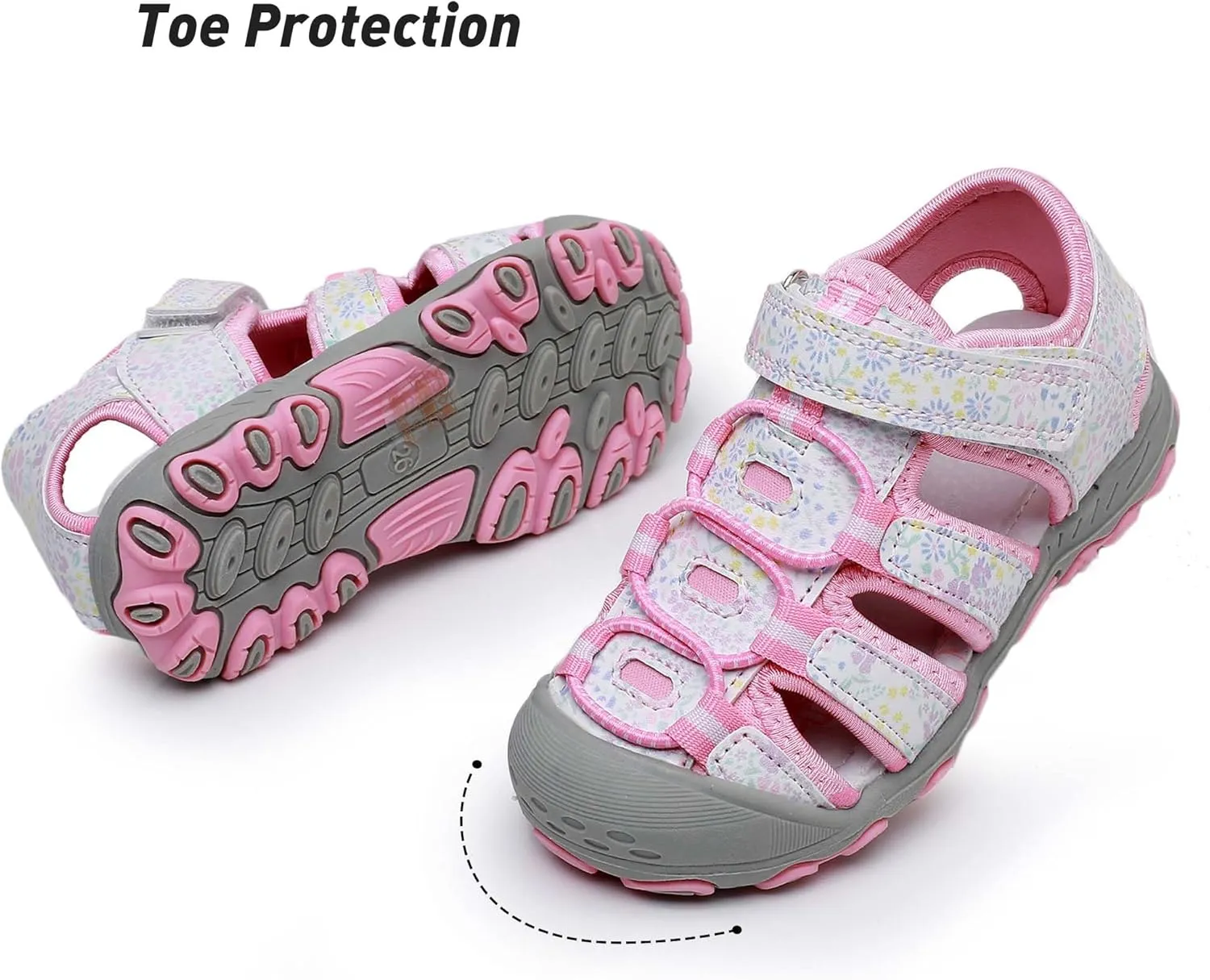 Ahannie Boys Girls Outdoor Sport Sandals,Kids Closed Toe Beach Sandals, Toddler Summer Shoes