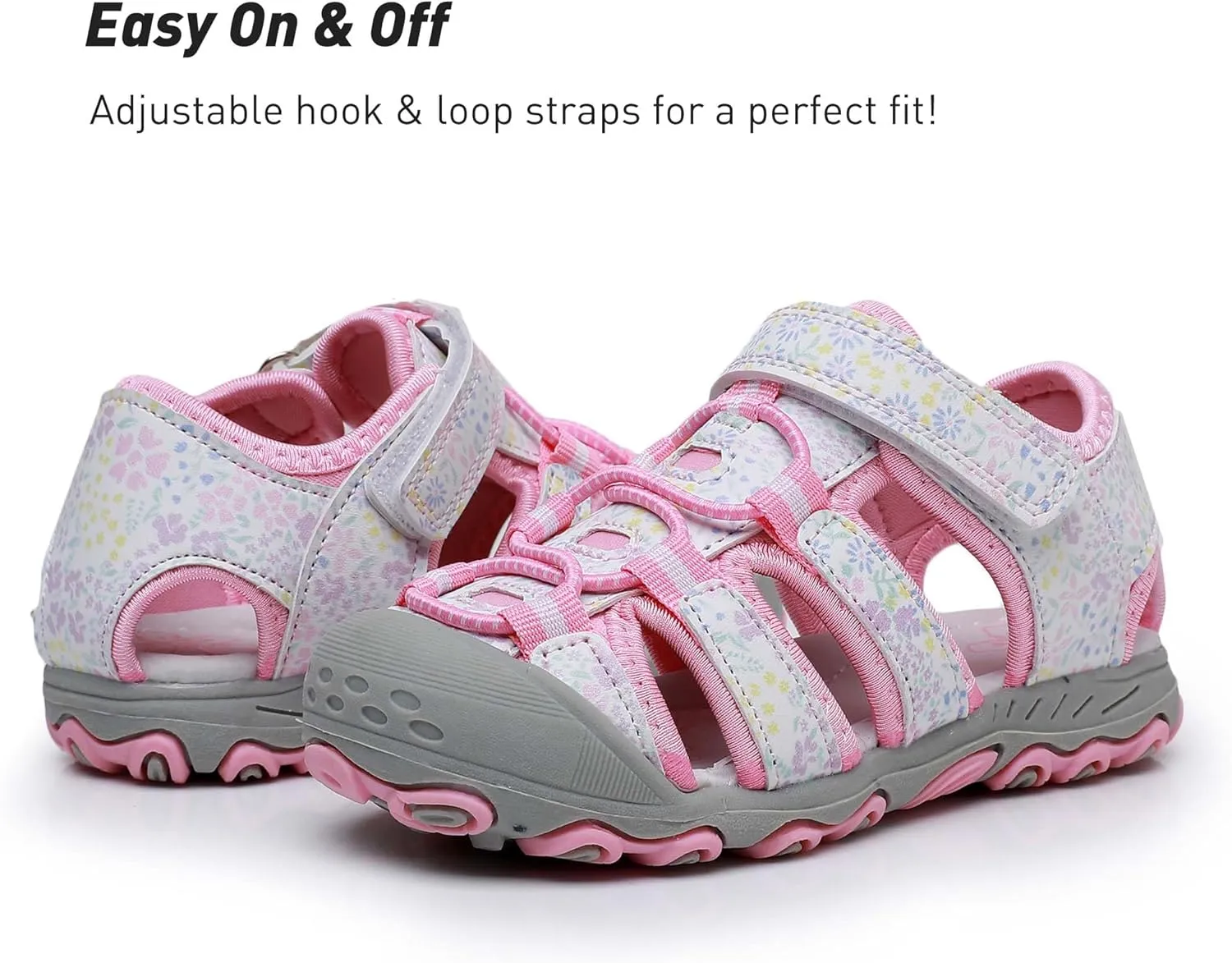 Ahannie Boys Girls Outdoor Sport Sandals,Kids Closed Toe Beach Sandals, Toddler Summer Shoes