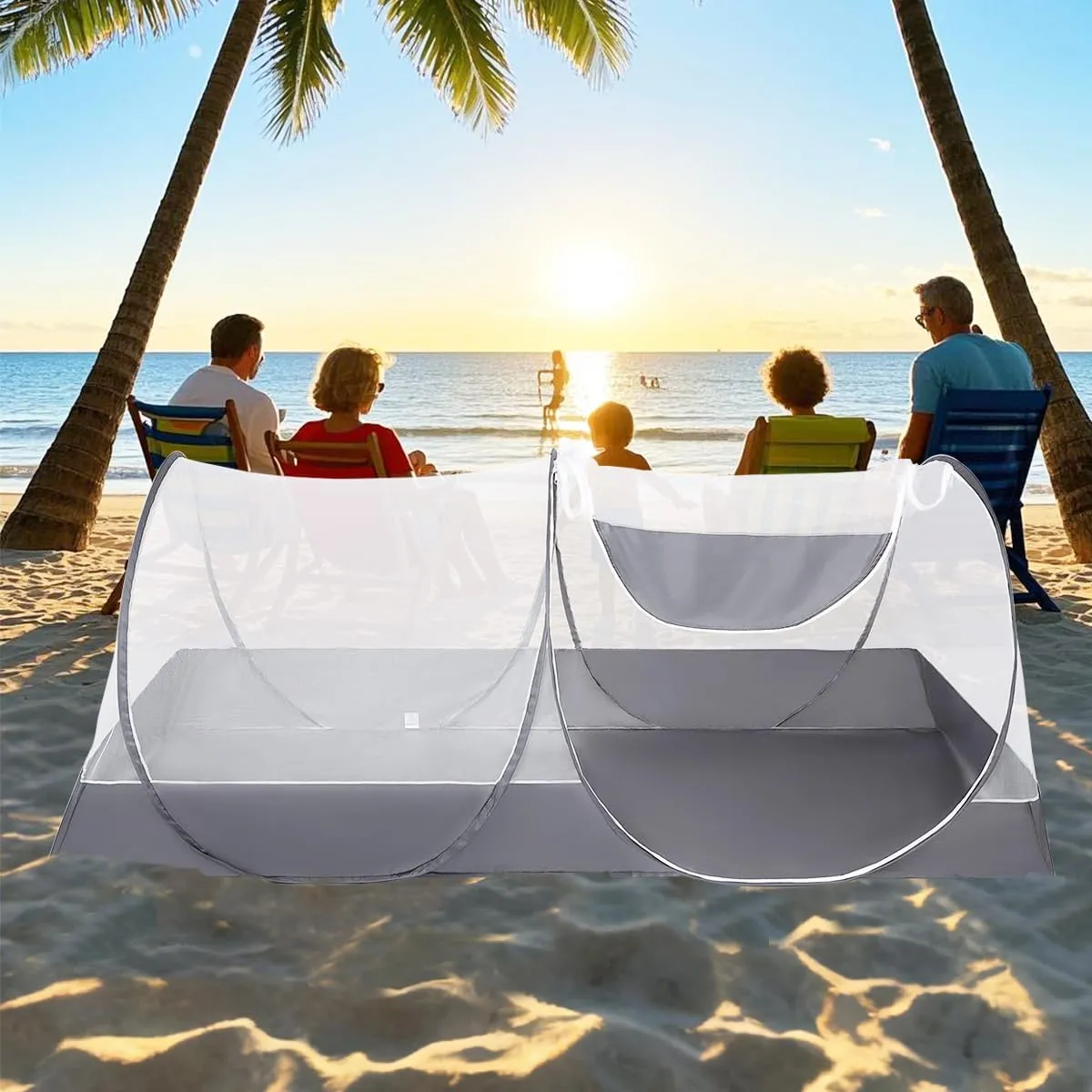 Akiky Pop Up Mosquito Tent,Large Folding Mosquito Netting with Net Bottom for Free Installation-Portable Foldable Mosquito Net for Twin Size Bed Camping Travel