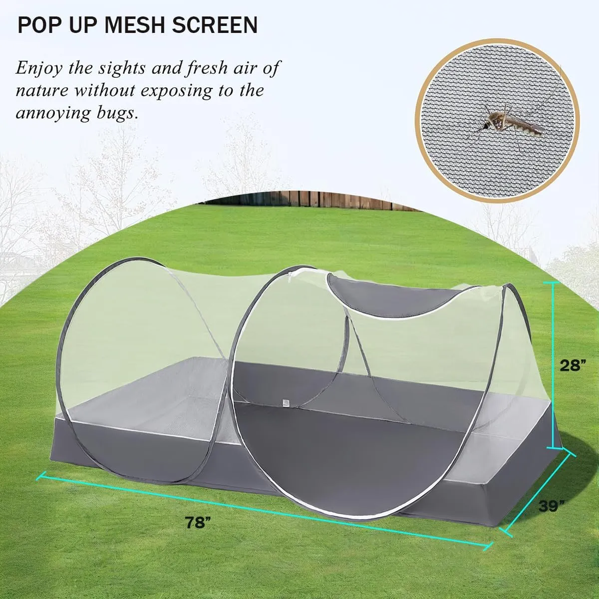Akiky Pop Up Mosquito Tent,Large Folding Mosquito Netting with Net Bottom for Free Installation-Portable Foldable Mosquito Net for Twin Size Bed Camping Travel