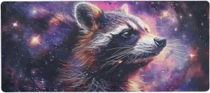 ALAZA Raccoon Nebula Galaxy Large Gaming Mouse Pad Big Mousepad Mice Keyboard Mat with Non-Slip Rubber Base for Computer Laptop Home & Office, 35.4 X 15.7 inch