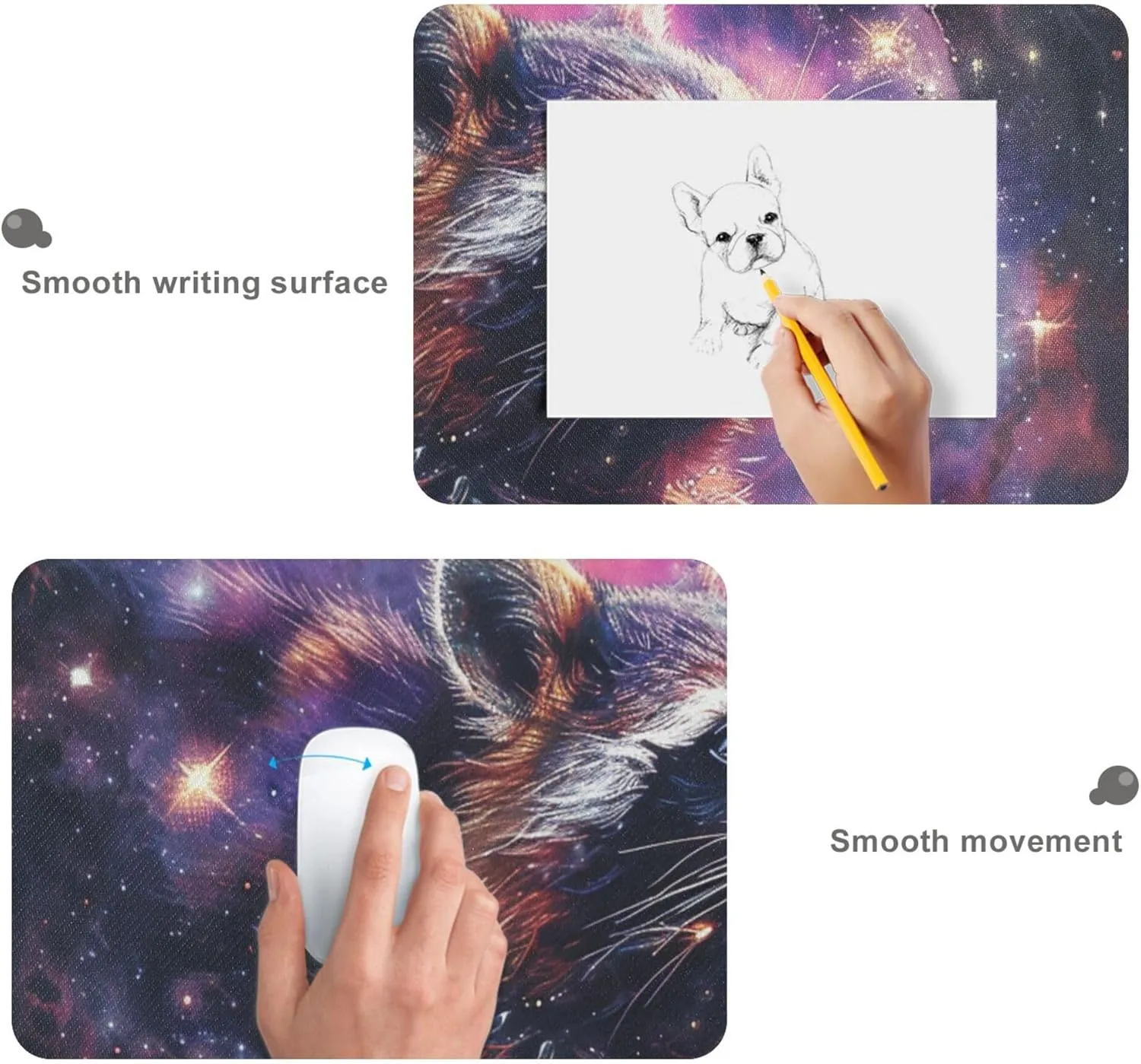 ALAZA Raccoon Nebula Galaxy Large Gaming Mouse Pad Big Mousepad Mice Keyboard Mat with Non-Slip Rubber Base for Computer Laptop Home & Office, 35.4 X 15.7 inch