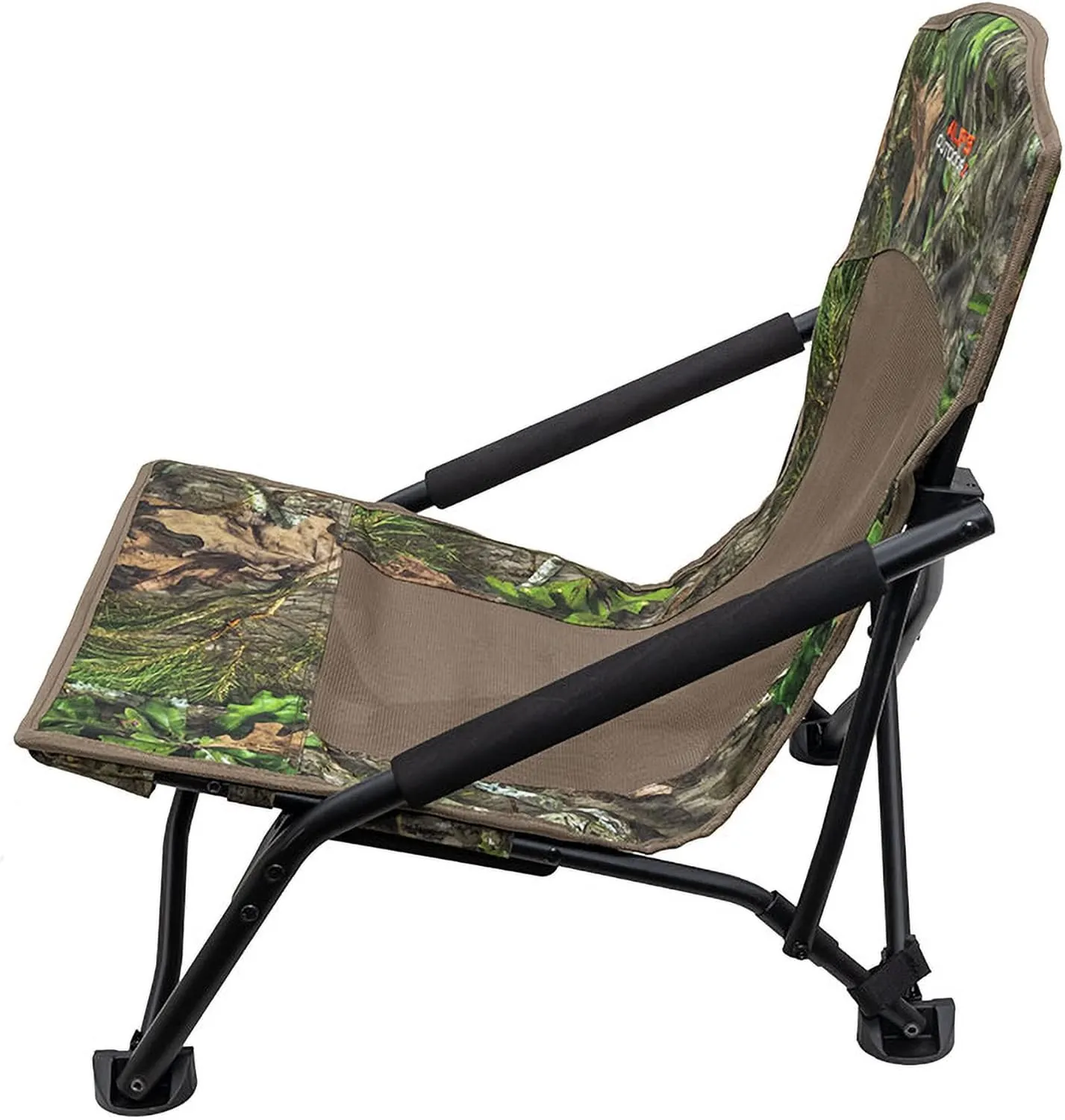 ALPS OutdoorZ Vanish Turkey Hunting Chair with Foldable Low Profile Design, Mossy Oak Obsession Camo, Durable Steel Frame, and Padded Shoulder Carry Strap