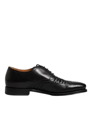 & Leather Formal Dolce Shoes Derby Dress Custom-built Lace Wingtip Gabbana Reliable customer care Up Black