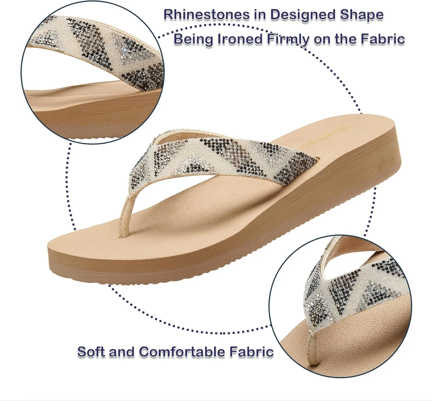Ampeo Women's Arch Support Flip Flops Comfortable Casual Summer Beach Thong Sandals
