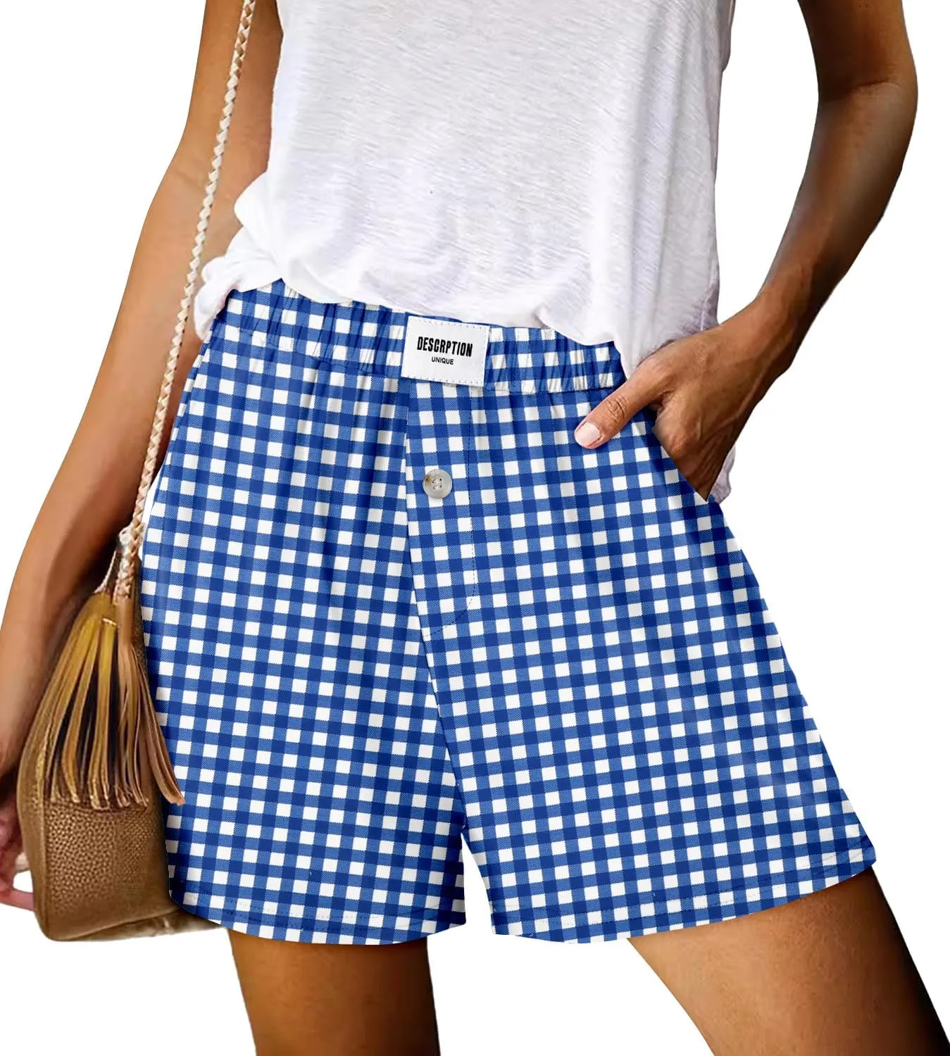 Angerella Women Casual Shorts Drawstring Comfy Elastic Waist Shorts Summer Pull On Short Pants with Pockets