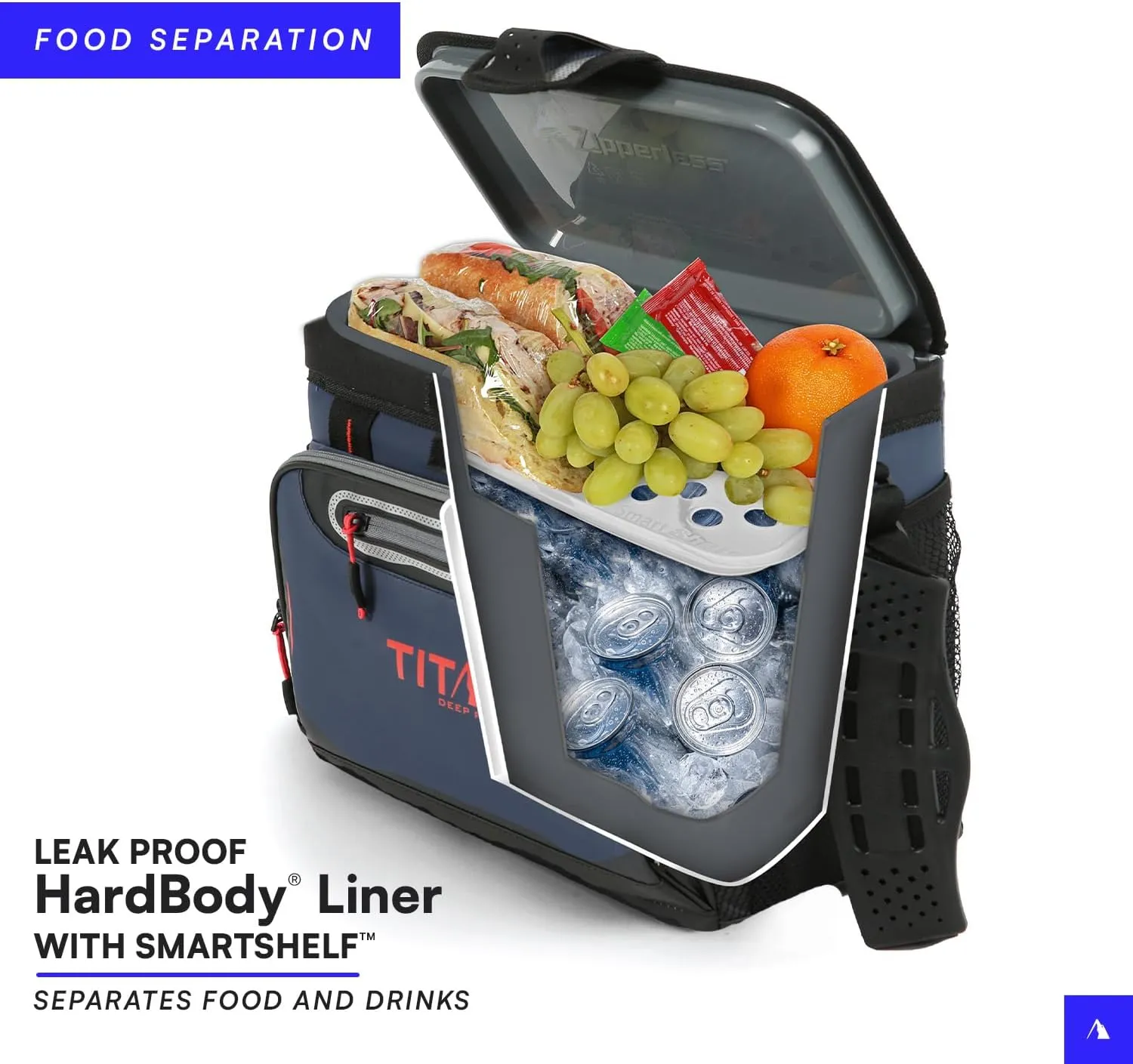 Arctic Zone Titan Deep Freeze Cooler - Zipperless Hardbody Cooler - Small & Large Capacity- Beach & Camping Cooler - Deep Freeze Insulation, HardBody Liner, and SmartShelf