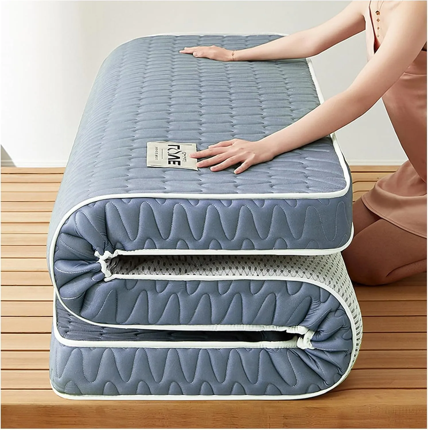 ARMERI Foldable Japanese Floor Mattress, Futon Mattress Roll Up, Foldable Mattress, Tatami Mat, Camping Mattress and Couch Mattress Pad for Floor Folding Mattress,B,Twin(35x80in/90x200cm)