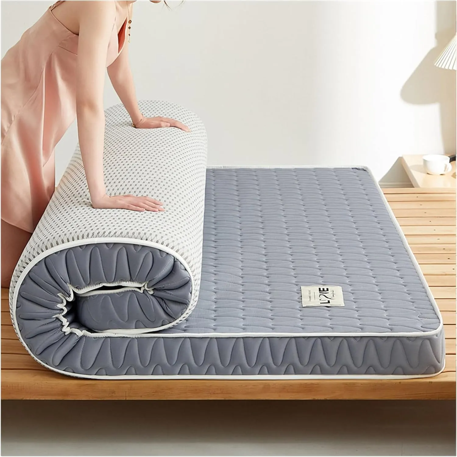 ARMERI Foldable Japanese Floor Mattress, Futon Mattress Roll Up, Foldable Mattress, Tatami Mat, Camping Mattress and Couch Mattress Pad for Floor Folding Mattress,B,Twin(35x80in/90x200cm)