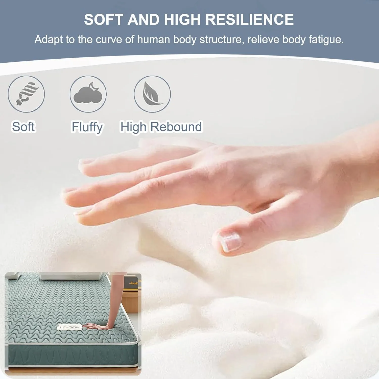ARMERI Foldable Japanese Floor Mattress, Futon Mattress Roll Up, Foldable Mattress, Tatami Mat, Camping Mattress and Couch Mattress Pad for Floor Folding Mattress,B,Twin(35x80in/90x200cm)
