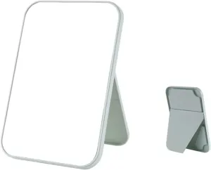 AVFORA Travel Makeup Mirror Household Makeup Mirror Desktop Foldable Standing High-Definition Makeup Mirror Portable Square Makeup Mirror Desktop Vanity Mirror (Color : Blue)