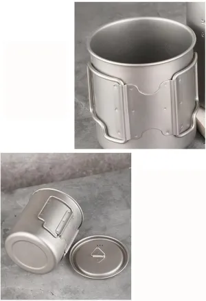 AYULL 1PC Pure Titanium Mug, Foldable Portable Coffee Cup Suitable for Outdoor Camping Or Home Use(700ml)