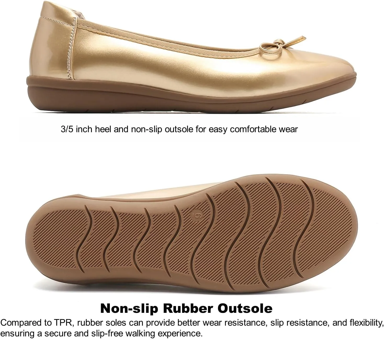 Ballet Flats Shoes for Women Dressy Casual Comfortable Lightweight Dress Shoes for Women Slip On Women's Flats Work Office