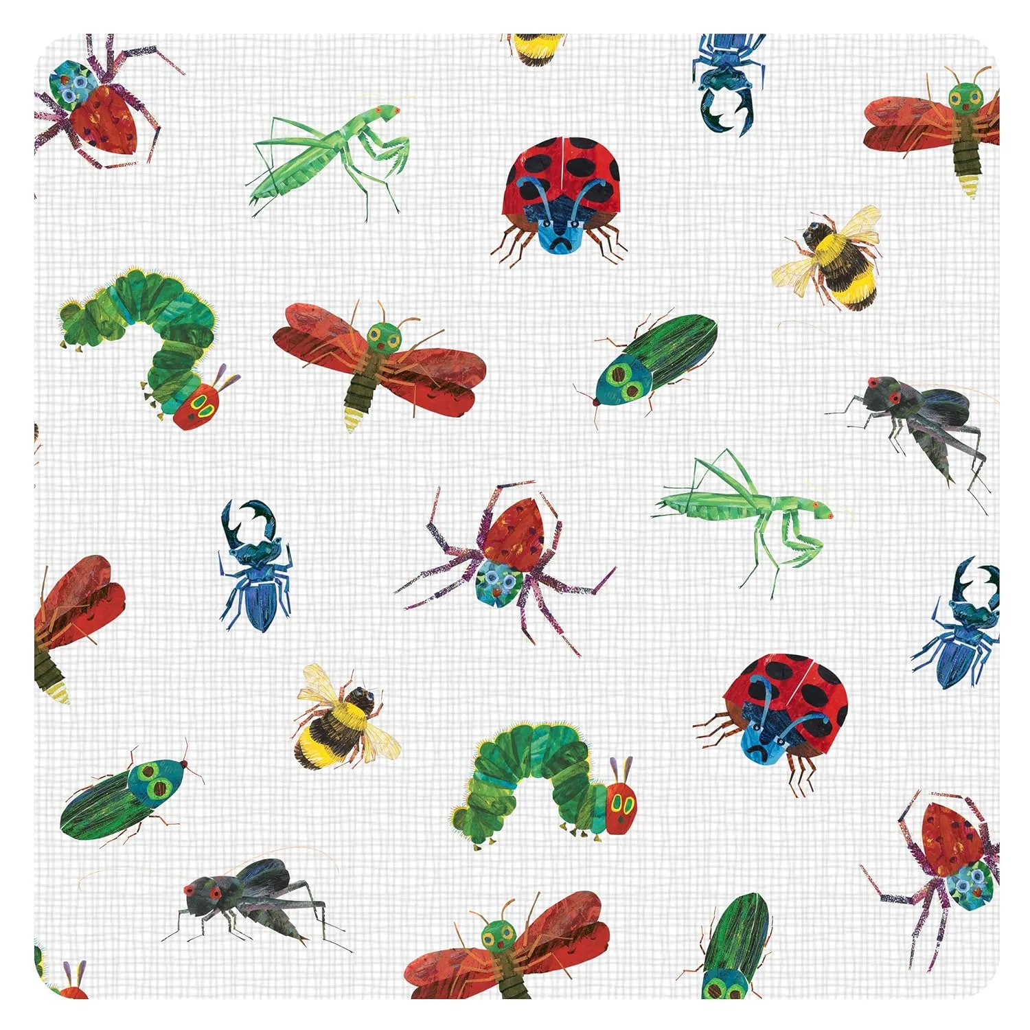 BapronBaby Eric Carle Bug World Wet Dry Bag - Waterproof Two Zipper Pockets - Reusable for Mealtime, Diapers, Stroller, Snacks, Swimsuits - Machine Washable - 11" x 9"