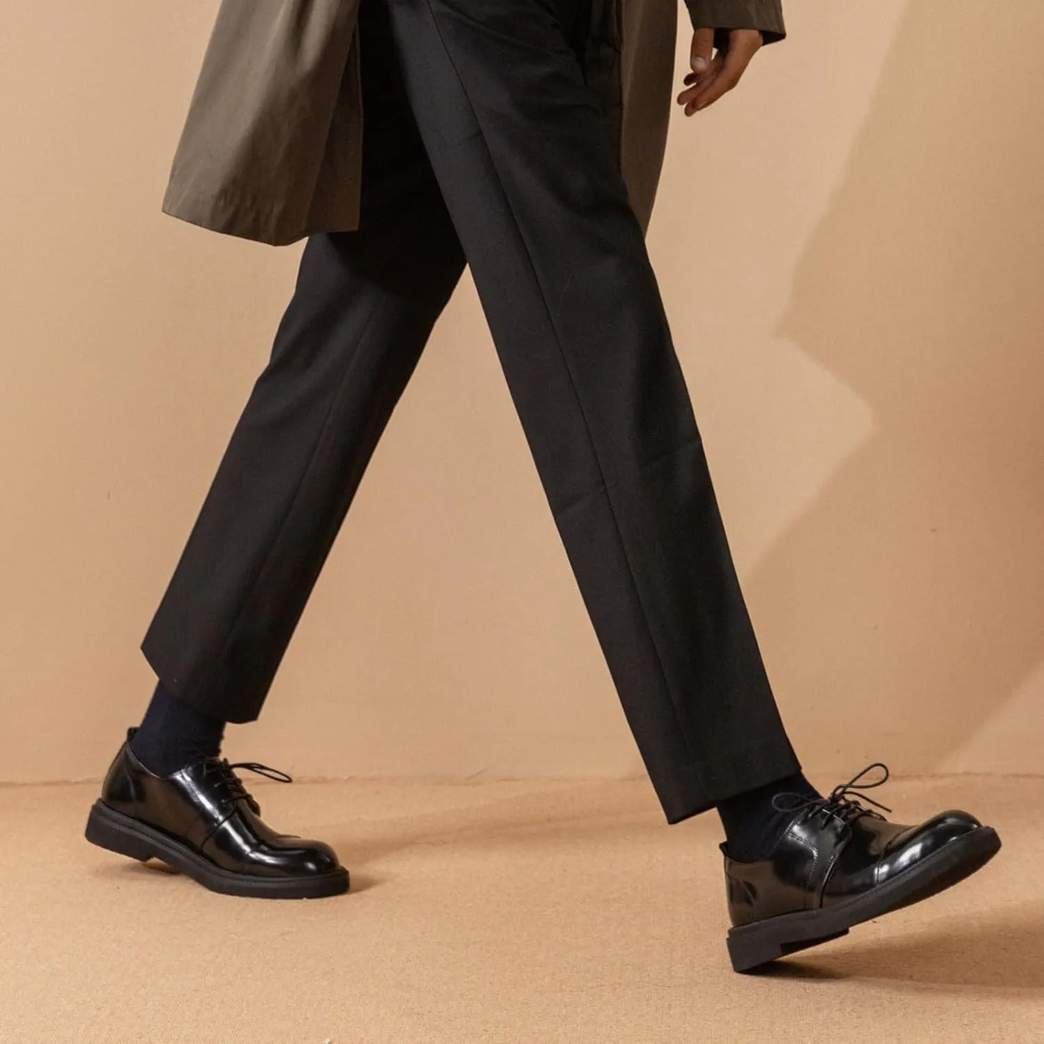 BEAU TODAY Mens Oxford Shoes, Business Dress Shoes for Men Lace-Up Formal Cap Toe Genuine Leather Men Derby Shoes Classic Casual Comfortable Oxfords