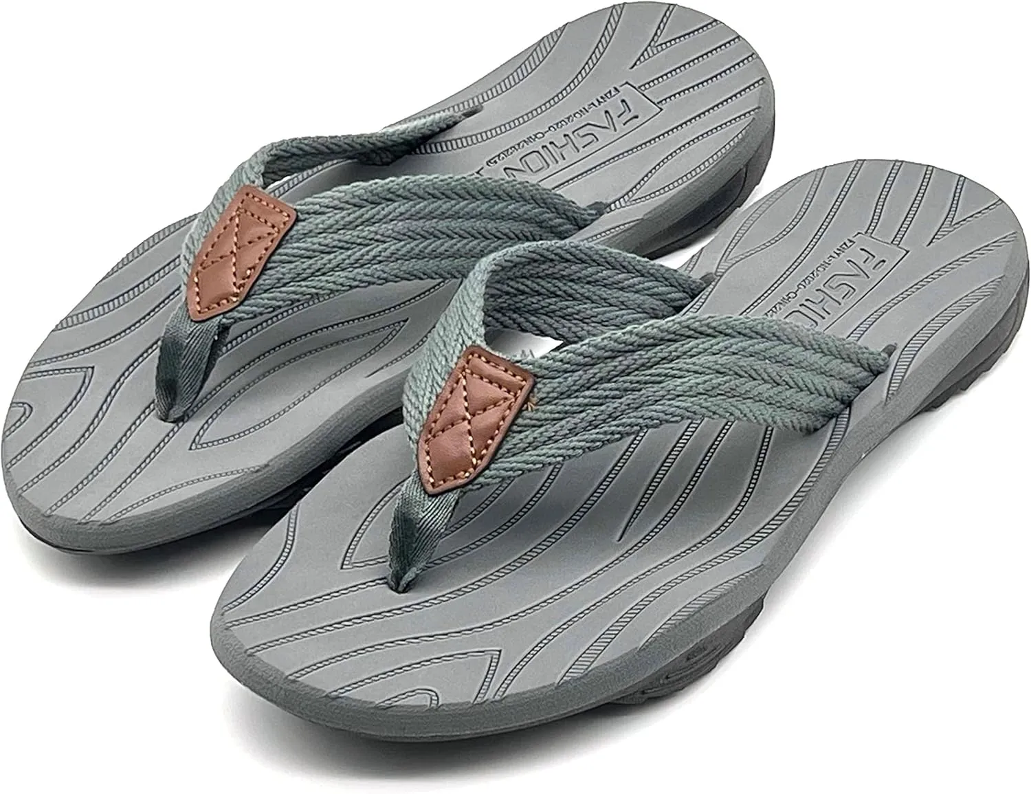 BEMGNAR Men's Flip Flops,Comfort Thong Sandals with Arch Support,Quick-Dry Non-Slip sliders for Outdoor Summer Beach