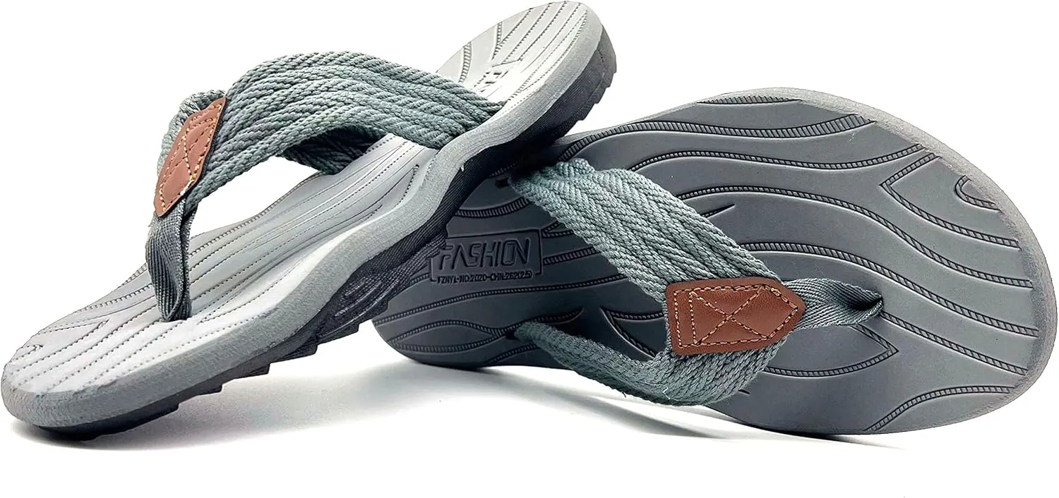 BEMGNAR Men's Flip Flops,Comfort Thong Sandals with Arch Support,Quick-Dry Non-Slip sliders for Outdoor Summer Beach