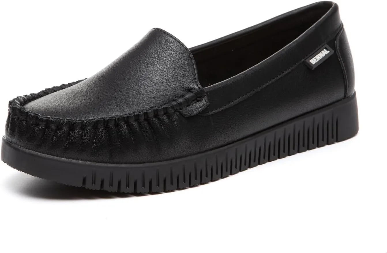 Bernal Loafers for Women Slip On Penny Loafers Hollow Out Breathable Slip On Flat Shoes Work Walking Shoes with Buckle