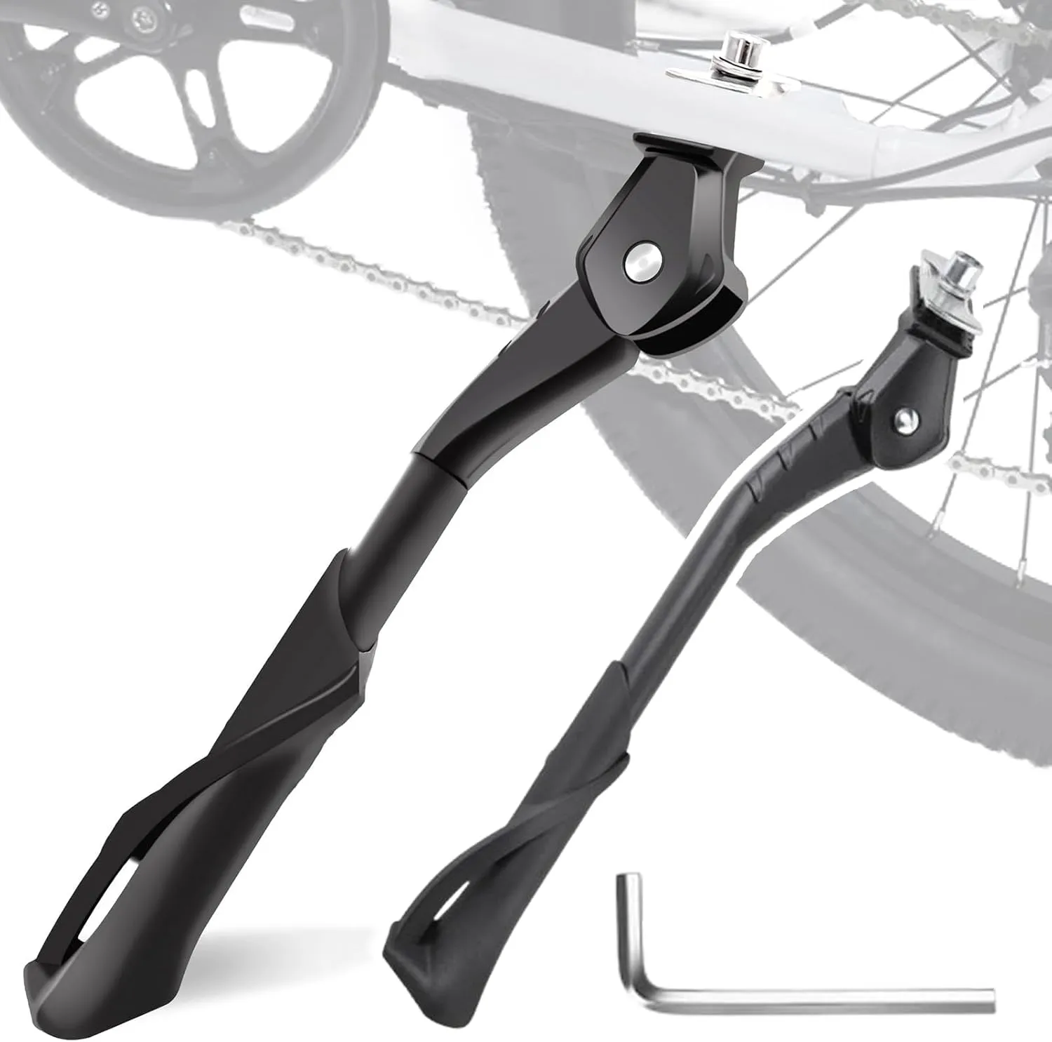 Bike Kickstand for Haibike SDURO Nduro 5.0, Aluminum Adjustable Kickstand Foot Side Stand Suppor Rear Side Bicycle Stand with Non-Slip Rubber Foot,C