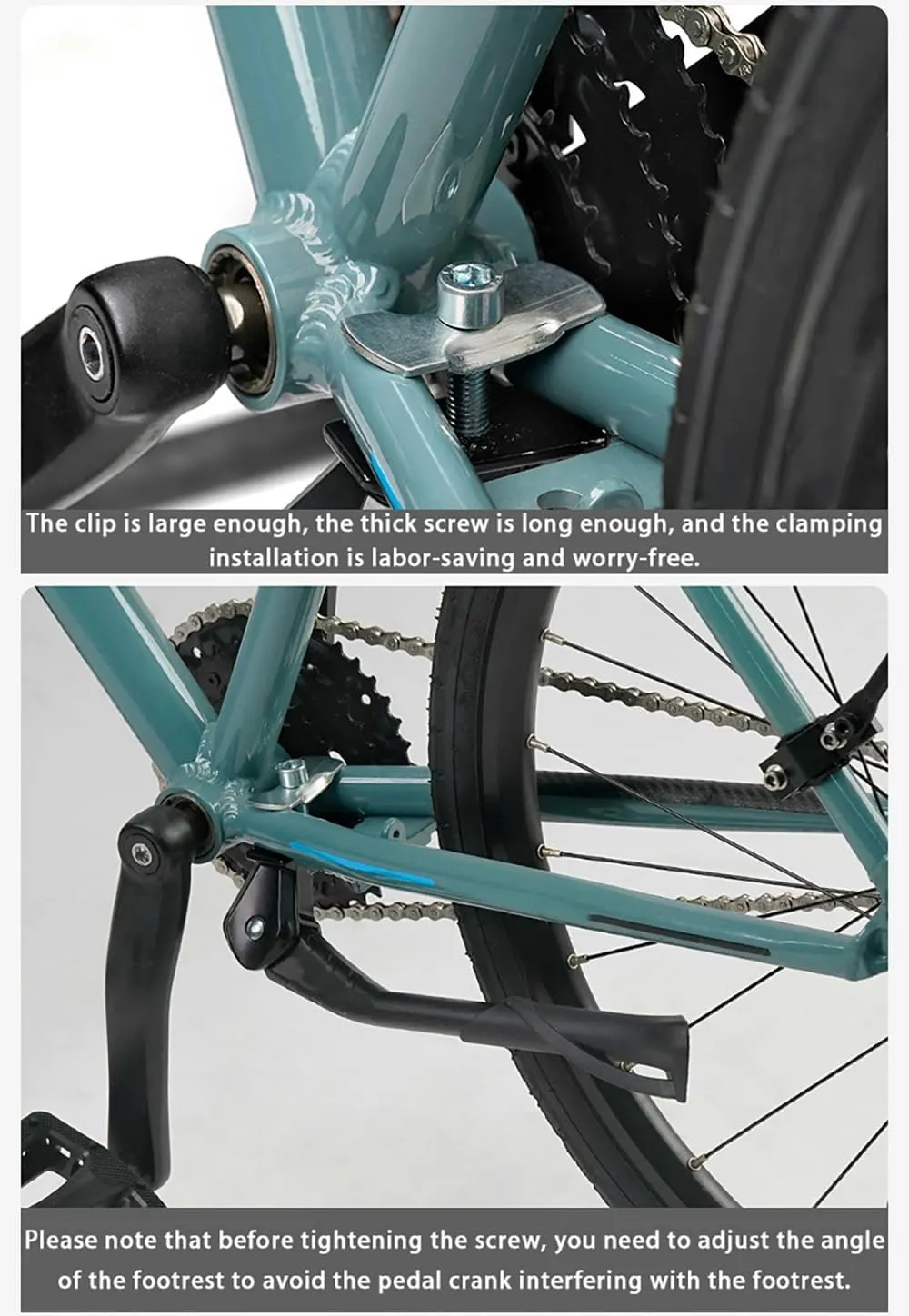 Bike Kickstand for Haibike SDURO Nduro 5.0, Aluminum Adjustable Kickstand Foot Side Stand Suppor Rear Side Bicycle Stand with Non-Slip Rubber Foot,C