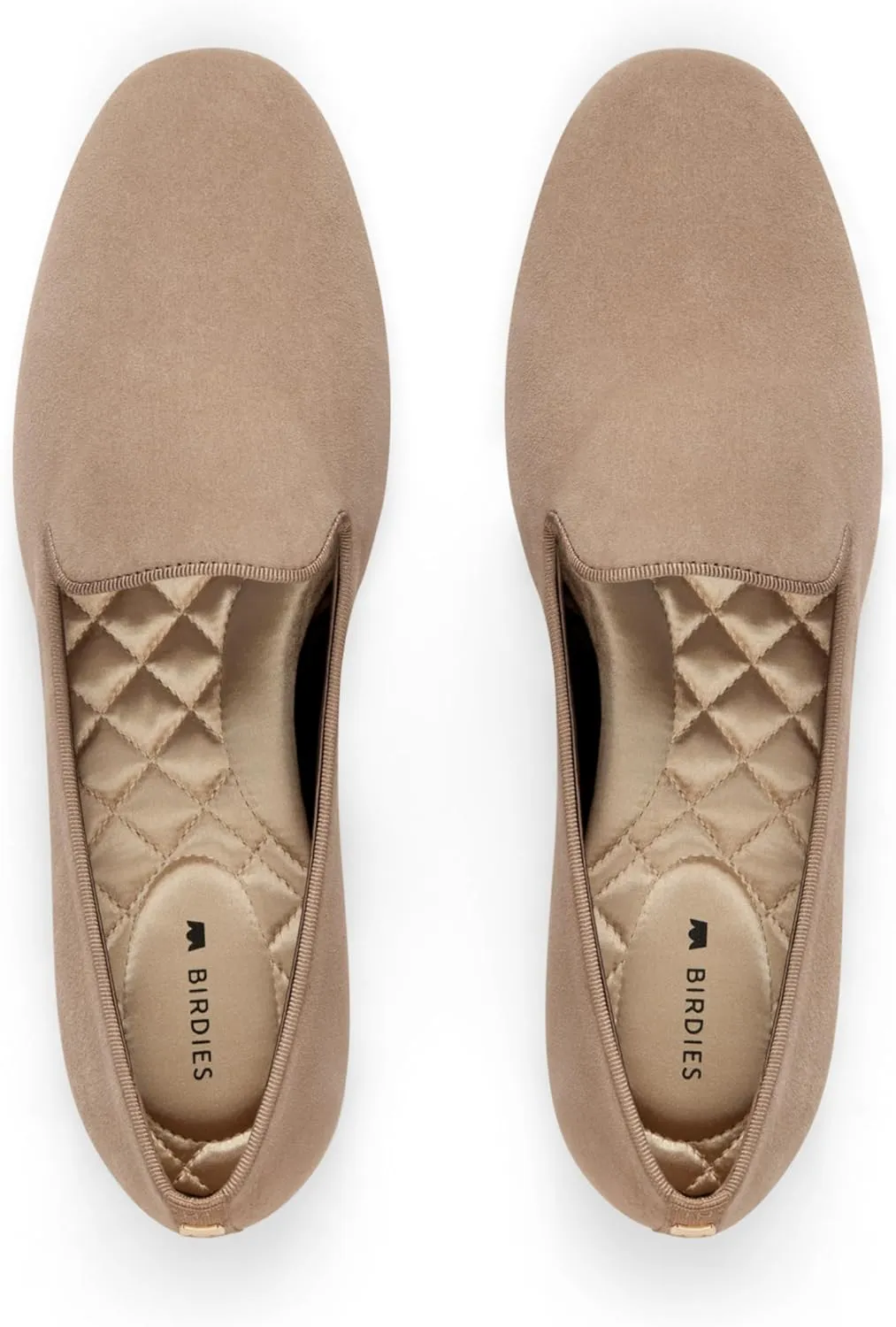 Birdies Women's Starling, Slip-On Flats, Comfortable Casual Dressy Shoes, New Latte Suede, 7.5