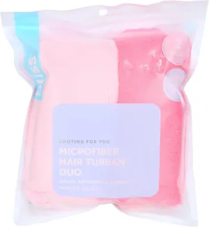 Bliss 2 Pk Microfiber Hair Turban Duo Multi
