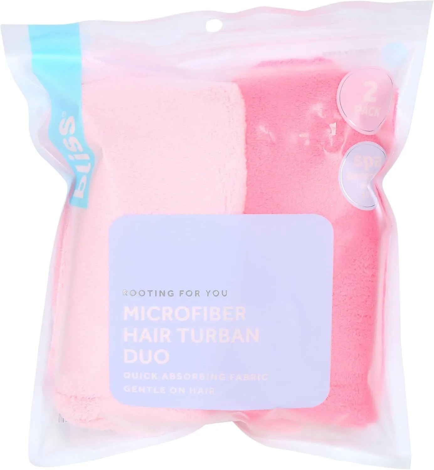 Bliss 2 Pk Microfiber Hair Turban Duo Multi
