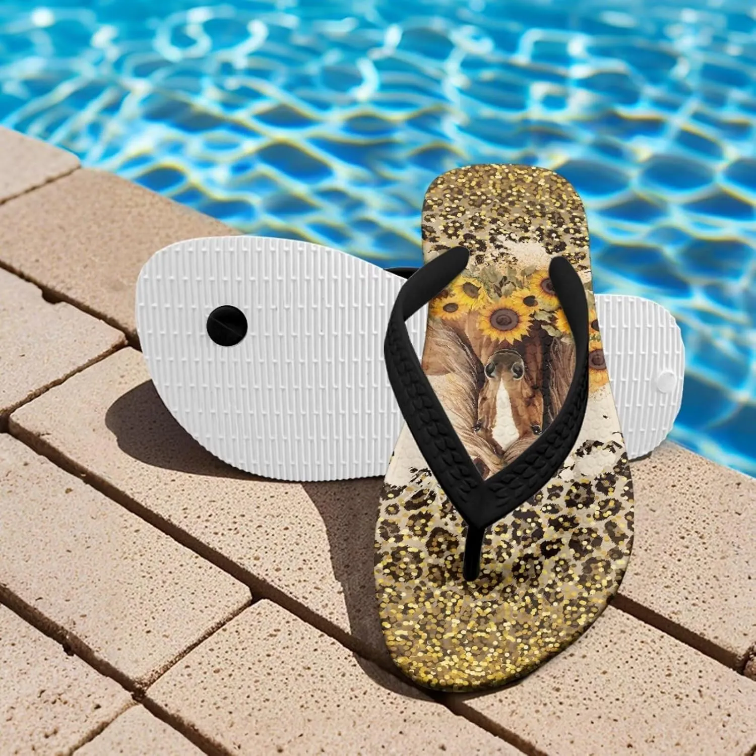 Boy Girls Slide Sandals and Thongs for Beach and Boats - Kids Flip Flops with Cartoon Print