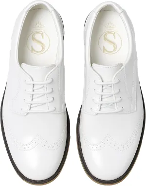 Boys’ Patent Derby Dress Shoes, Wingtip Brogue Lace-Up Wedding Prom Formal Footwear