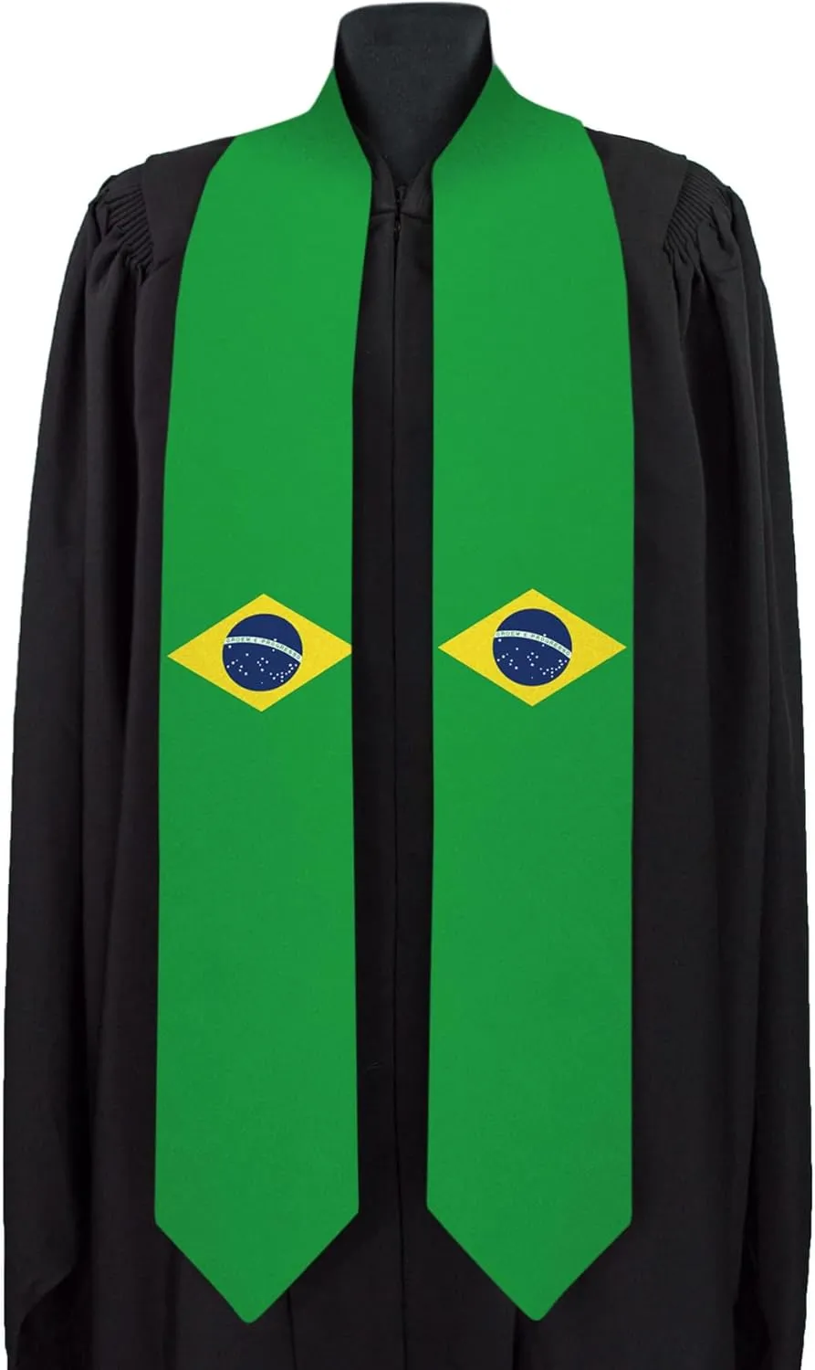 Brazil Graduation Sash National Flag Graduation Sash/Stole International Study Abroad Adult Unisex Country Flag Graduation Sash (Brazil)