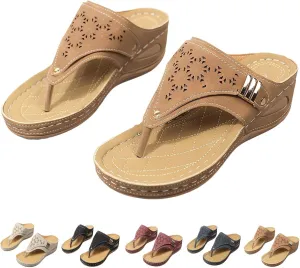 Breathable Mesh Sports Sandals With Non-Slip Sole, 2024 New Women’s Thick-Soled Flip-Flops, Wedge Heel Slippers