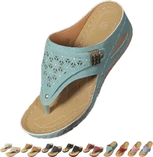 Breathable Mesh Sports Sandals With Non-Slip Sole, Women’s Thick-Soled Flip-Flops, Wedge Heel Slippers