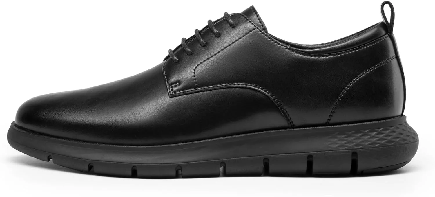 Bruno Marc Men's Casual Dress Sneakers Formal Business Shoes, Breathable Leather Upper Comfort Lightweight Cushioning Oxfords Crossflex NeatLite