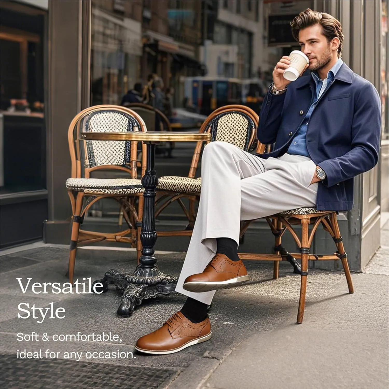 Bruno Marc Men's Plain Toe Oxford Shoes Business Formal Derby Dress Sneakers Crossflex GentEdge
