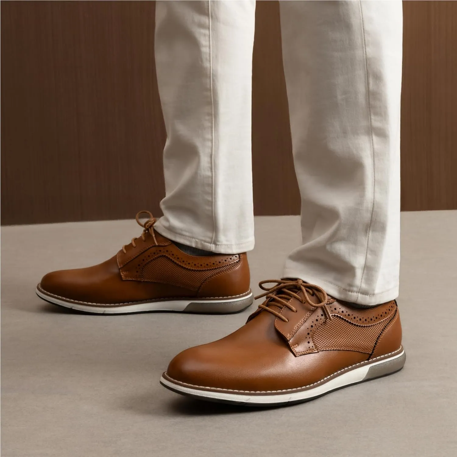 Bruno Marc Men's Plain Toe Oxford Shoes Business Formal Derby Dress Sneakers Crossflex GentEdge