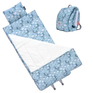 Bulkie Toddler Nap Mat - Sleep Mat for Kids Daycare and Preschool - Folds Up to Carry on Back - Bunnies