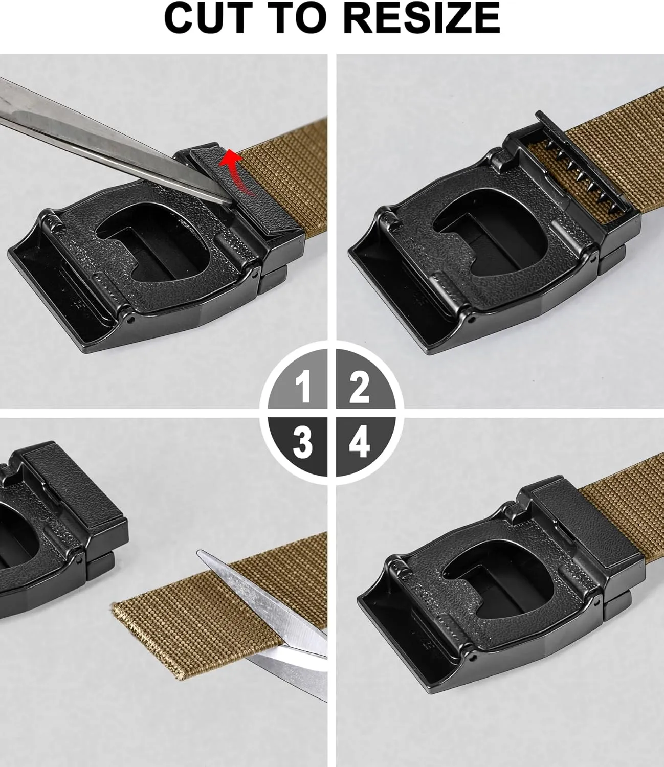 BULLIANT Men Belt,Tactical Stretch Belt Adjustable For Rigger Military Heavy Duty Work 1.5"-Cut For Fit