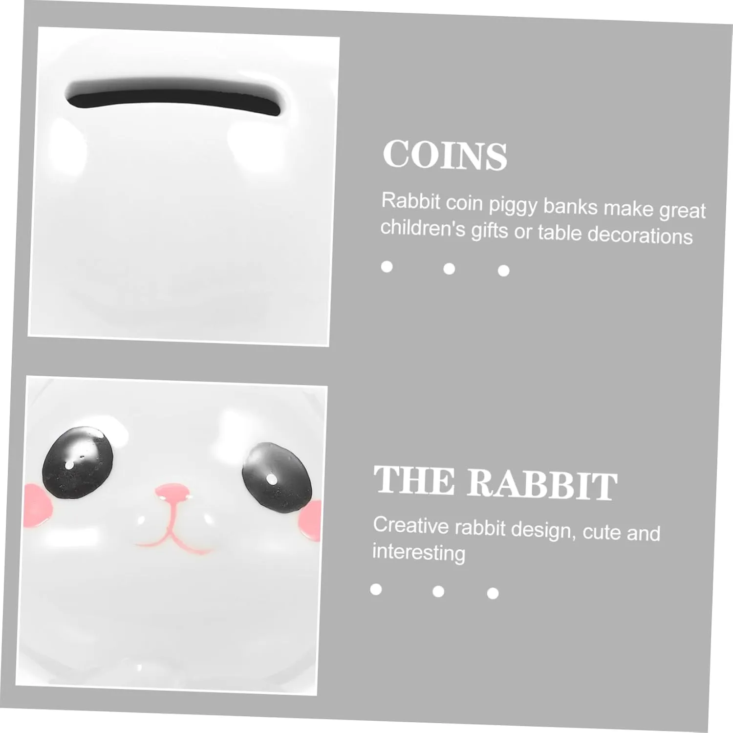 Bunny Design -Fall Money Jar Cute Piggy Bank for Boys and Girls Ceramic Savings Decor for Rooms Table Decoration Encourages Saving Habits