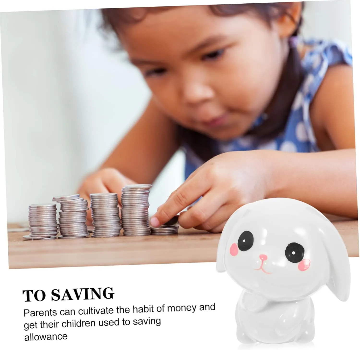 Bunny Design -Fall Money Jar Cute Piggy Bank for Boys and Girls Ceramic Savings Decor for Rooms Table Decoration Encourages Saving Habits